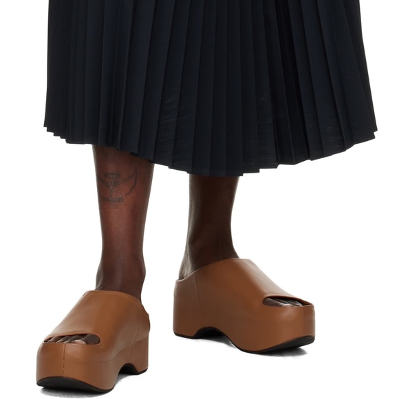 Marni platform, minimalist, lightweight, brown leather platform sandals - 37, 38 - Picture 1 of 5